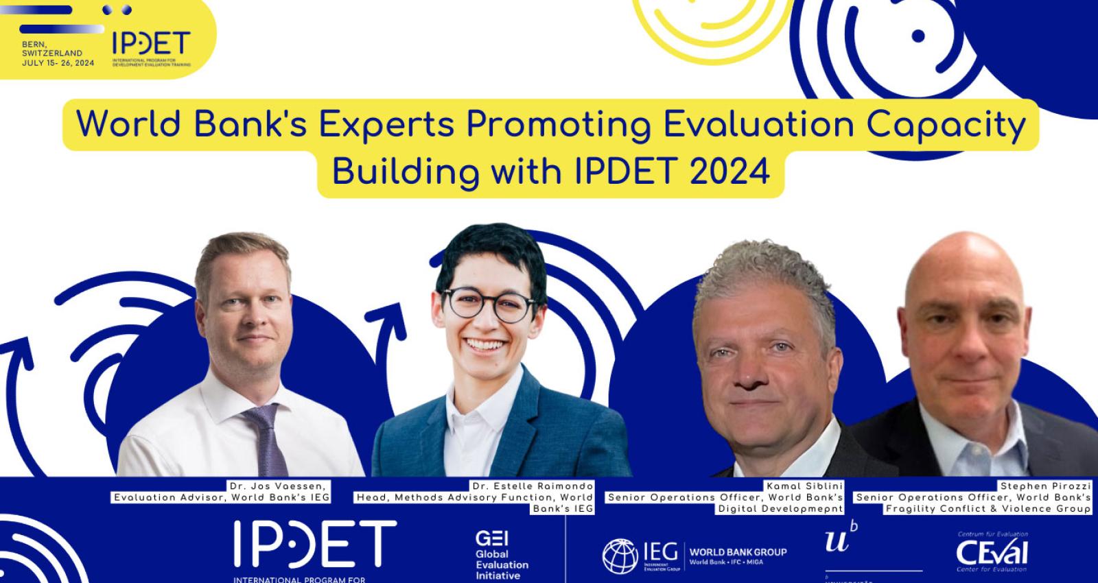 World Bank's Experts Promoting Evaluation Capacity Building with IPDET 2024
