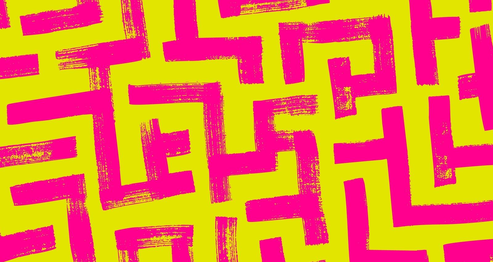 Geometric maze colorful, seamless pattern brush