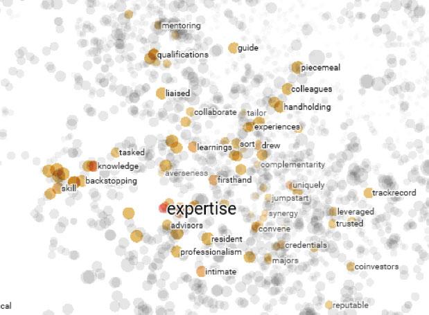 Word2vec Word Cluster for “Expertise”