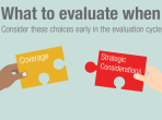 What to Evaluate When - Consider These Choices Early in the Evaluation Cycle